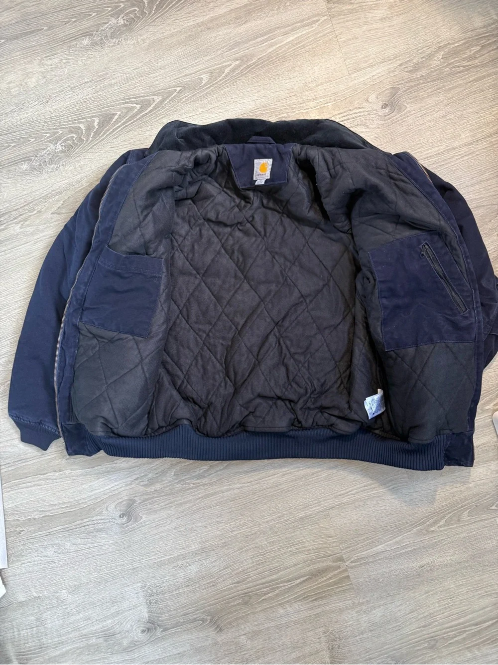 Carhartt Bankston Sandstone Duck Bomber Jacket in Midnight (Navy) 101228-403
